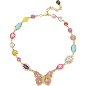 Kurt Geiger Butterfly Stone Necklace in Gold/Multi at Nordstrom
