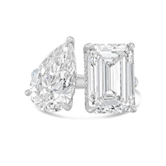 Diana M. Jewels PLATINUM 2 STONE LAB GROWN DIAMOND FASHION RING WEIGHING 15.00 CTS TW