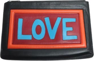 Fendi Pre-owned Clutches, male, Multicolor, Size: ONE SIZE Pre-owned Vocabulary Love Leather Clutch Bag