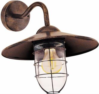 Eglo Eglo - Applique Esterno Classica Melgoa Metallo Rame Vetro Bianco 1 Luce E27