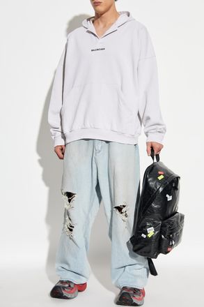 Balenciaga Jeans With vintage Effect, Mens, Light Blue