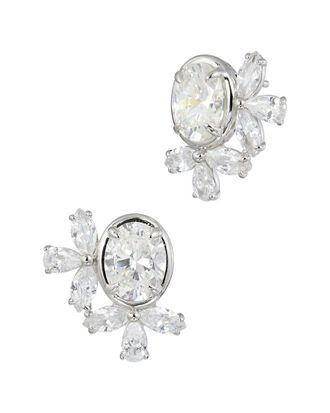 Savvy Cie Jewels Silver Cz Stud Earrings
