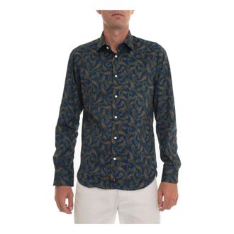Carrel Cashmere Fantasy Dress Shirt - Heren - Casual Overhemden - Veelkleurig - 2XS - Katoen - Overhemden
