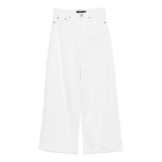 Ralph Lauren Jeans a gamba larga a vita alta in denim rigido - - Trousers - Donna - Bianco - 3XS