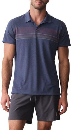 Marine Layer Air Stripe Polo in Vintage Indigo Sunset Stripe at Nordstrom, Size Xx-Large
