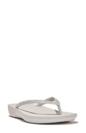 FitFlop iQushion Splash Crystal Flip Flop in Tiptoe Grey at Nordstrom Rack, Size 10