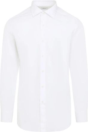Brioni Wit Katoenen Overhemd Elegant Ontwerp - Heren - Zakelijke Overhemden - Wit - 3XL - Katoen - Overhemden