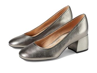 Vionic Carmel Womens Shoes Pewter Metal Tumbled Leather : 7 M, Leather/Rubber