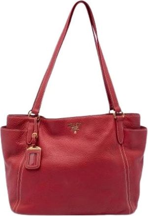 Prada Pre-owned Tote Bags, female, Red, Size: ONE SIZE Pre-owned Vintage Tote Bag