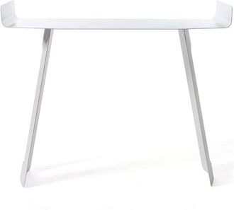 Arti e Mestieri Consolle Tibet 110x35x85 cm in ferro verniciato nero Design minimal curvo traforato Arredo ingresso moderno Made in Italy Beige