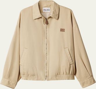 Miu Miu Light Denim Zip Shirt Jacket