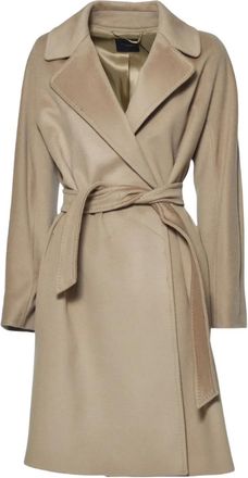 Max Mara Cappotto con cintura e revers - Toni neutri