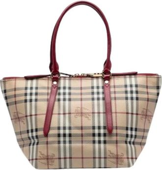 Burberry Pre-owned Tote Bags, female, Beige, Size: ONE SIZE Pre-owned Canvas Tote Bag