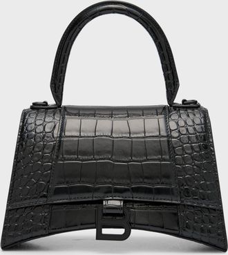 Balenciaga Hourglass Small Croc-Embossed Bag