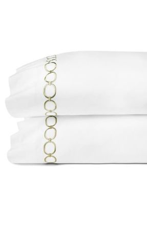 SFERRA Catina Set of 2 Pillowcases in White/Willow at Nordstrom, Size King