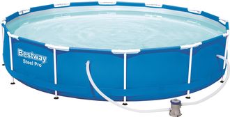 Bestway Piscina Steel Pro Frame Redonda Con Estructura De Acero 366x76cm Desmontable Pool Con Bomba De Filtro