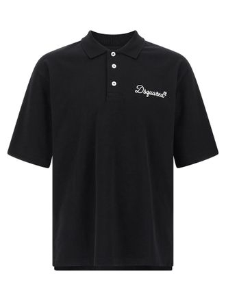 Dsquared2 Black Cotton Polo Mens Shirt
