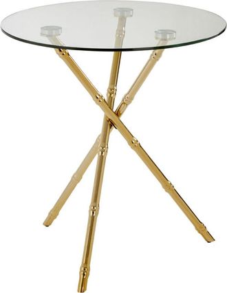 Premier Housewares Interiors by Premier Versatile Knop Legs Side Table, Elegant Gold Finish Legs Of Bedside Table, Lightweight Small Lounge Table