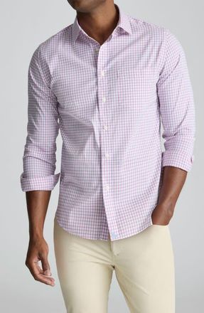 UNTUCKit Plaid CottonTek Performance Button-Up Shirt in Pink at Nordstrom, Size X-Large