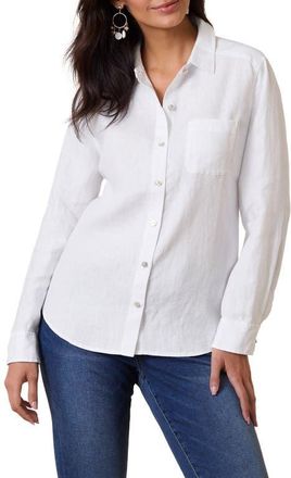 Tommy Bahama Coastalina Linen Button-Up Shirt in White at Nordstrom, Size X-Large