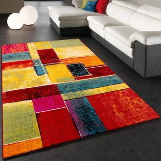 Paco Home Paco Home - Alfombra Moderna Splash Dise&ntilde;o A Rombos De Colores Modelo Nuevo Embalaje Original 120x170 Cm
