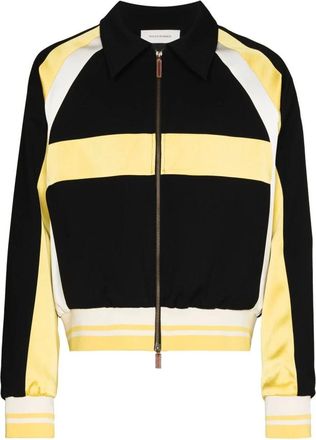 Wales Bonner Light Jackets, male, Multicolor, S, Panelled Bomber Jacket Black Yellow