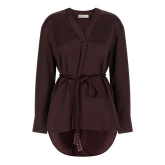 Tory Burch Dames, Blouses & Shirts, Rood, Maat: M Viscose