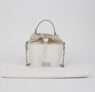 Maison Margiela Womens Mini Bucket Bag White Canvas