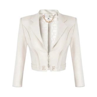 Elisabetta Franchi Giacca Corta - Dames - Blazers - Beige - S - Jassen