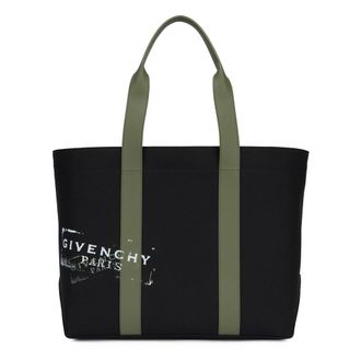Givenchy Logo-print Cotton Tote Bag - male - Givenchy - Shopping Bags - Black - ONE SIZE - Bags