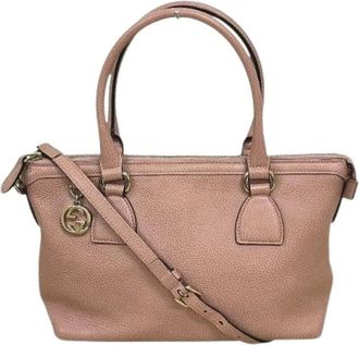 Gucci Pre-owned Handbags, female, Pink, Size: ONE SIZE Pre-owned Interlocking G Leather 2way bag