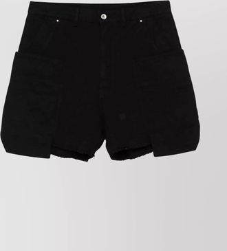 Rick Owens cargo pockets shorts frayed hem