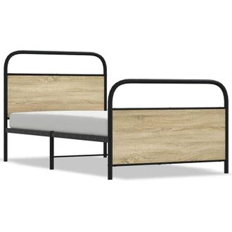 vidaXL Vidaxl - Bed Frame Without Mattress 90x190 cm Single Sonoma Oak Engineered Wood