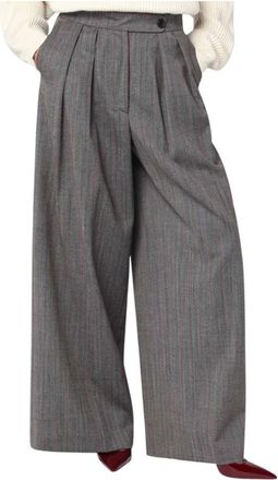 Dries Van Noten Dames, Broeken, Grijs, Maat: XS Wol