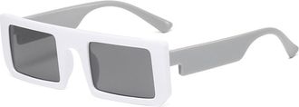 Generic Mens Square Small Frame Sunglasses Outdoor Womens Sports Vacation Sun Glasses(Grey)