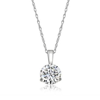 Pompeii3 1/5 ct Solitaire Lab Grown Diamond Pendant available in 14K and Platinum