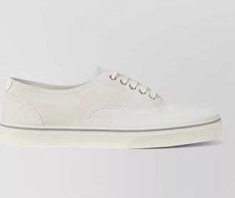 Brunello Cucinelli suede low top sneakers round toe rubber sole