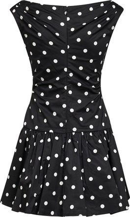 Self Portrait Womens Black Polka Dot Cotton Mini Dress