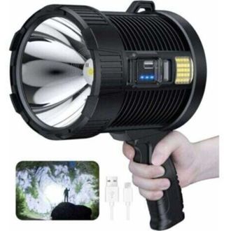 OEM Foco Recargable, Foco Led De Mano De 100.000 L&uacute;menes, Linterna Grande, Foco Solar Exterior Superbrillante, Con L&aacute;mpara Cob, 6 Modos, Resistente Al Agu