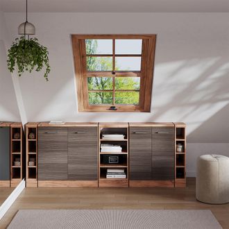 Vicco Conjunto De Armarios Para Techo Inclinado Rion, Gris Noble, 210 Cm Lote De 5 Carcasas De Armario 60 Cm De Profundidad, Vicco