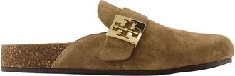 Tory Burch Womens Mellow Slipper Brown Calfskin