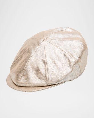 Brunello Cucinelli Metallic Leather Beret