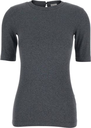 Brunello Cucinelli Grey Crew Neck T-Shirt
