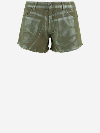 DON'T @ ME Baumwollshorts mit Fransensaum