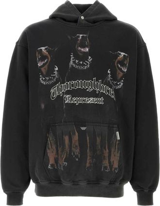 Represent Represent, Hoodies & sweatvesten, Heren, Grijs, L, Katoen, Thoroughbred Houtskool Katoenen Sweatshirt