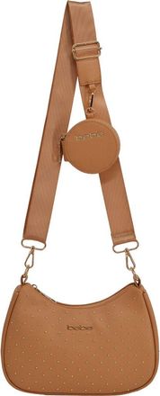 Bebe Sagan Stud Crossbody Bag with Zip Pouch in Camel at Nordstrom Rack