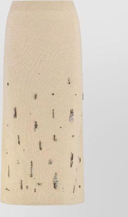 Fabiana Filippi midi knit skirt stone embellished design