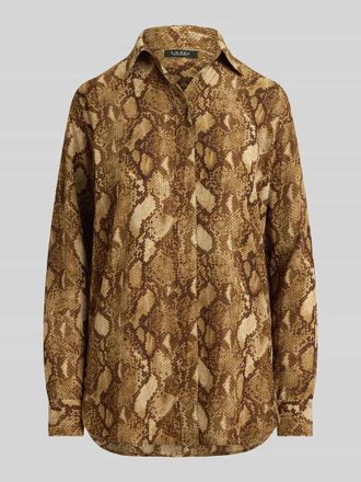 Lauren Ralph Lauren Regular Fit Langarmbluse aus Chiffon in Camel, Gr&ouml;&szlig;e XL