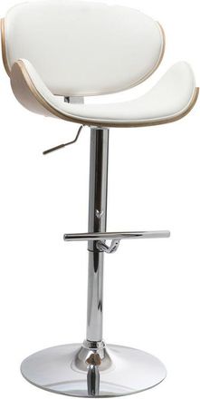 Miliboo Sgabello da bar design bianco e legno chiaro walnut
