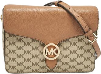 Michael Kors Pre-owned Leather crossbody-bags - Dames - Vintage Schoudertas - Beige - ONE Size - Vintage